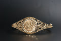 0138- 9ct Gold Year 2000 Half Sovereign Filigree Bangle