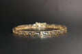 0140-14ct Yellow Gold Greek Key Pattern Link Bracelet (7.5'')
