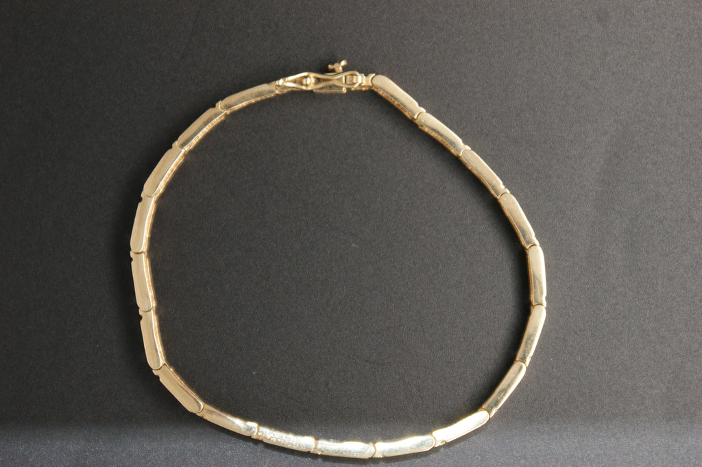 0140-14ct Yellow Gold Greek Key Pattern Link Bracelet (7.5'')