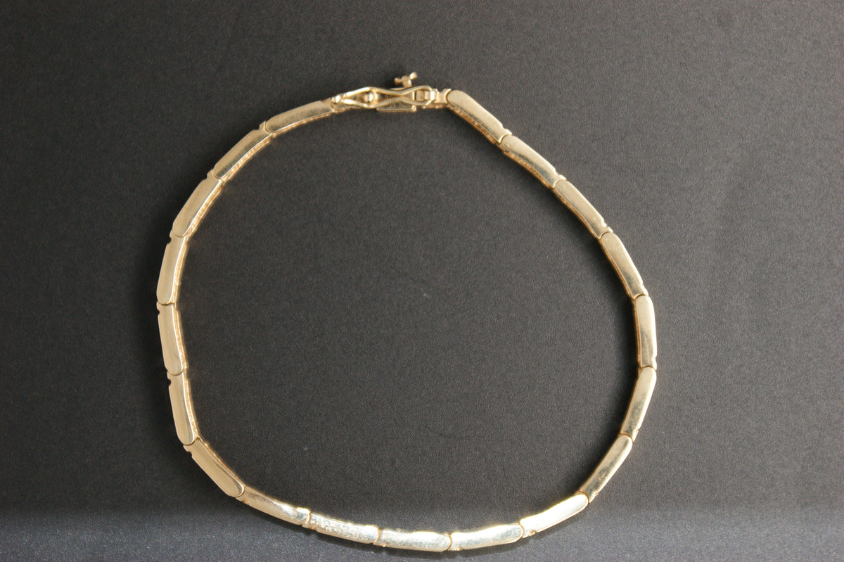0140-14ct Yellow Gold Greek Key Pattern Link Bracelet (7.5'')