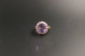 0142- 9ct Yellow gold Amethyst Cluster Ring