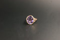 0143- 14ct Gold Oval Amethyst Solitaire Ring