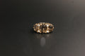 0146- 9ct Gold Smoky Quartz and Cubic Zirconia Ring.