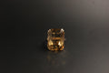0147-9ct Emerald-Cut smoky Quartz Solitaire Cocktail Ring