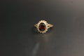 0148- 9ct Gold Oval Garnet Solitaire Ring
