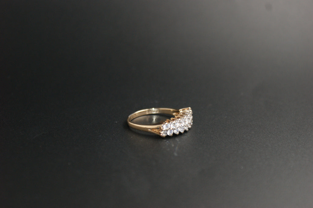0150- 9ct Gold Cubic Zirconia Double-Row Eternity Ring