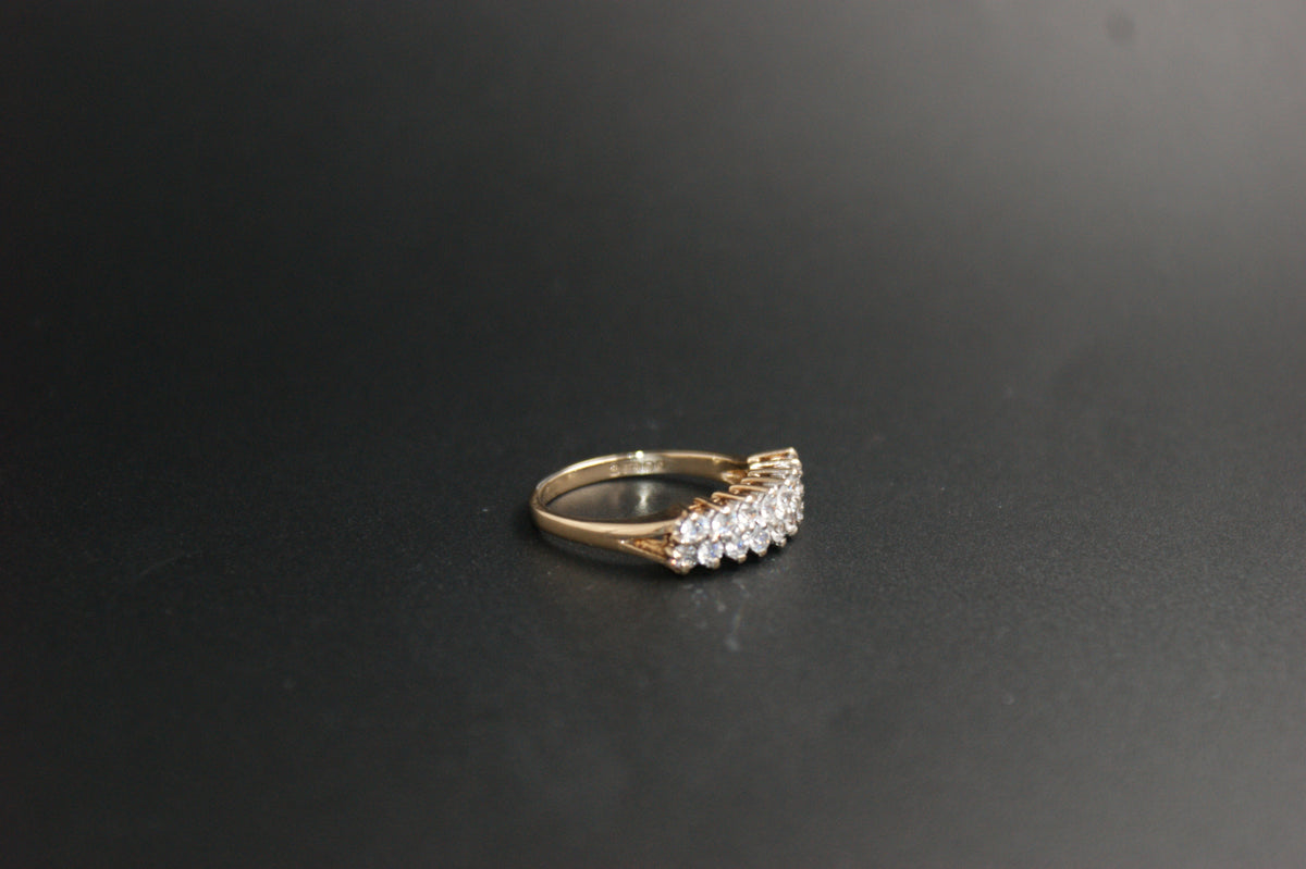 0150- 9ct Gold Cubic Zirconia Double-Row Eternity Ring