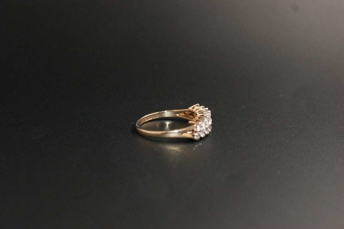 0150- 9ct Gold Cubic Zirconia Double-Row Eternity Ring