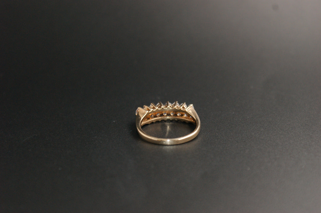 0150- 9ct Gold Cubic Zirconia Double-Row Eternity Ring