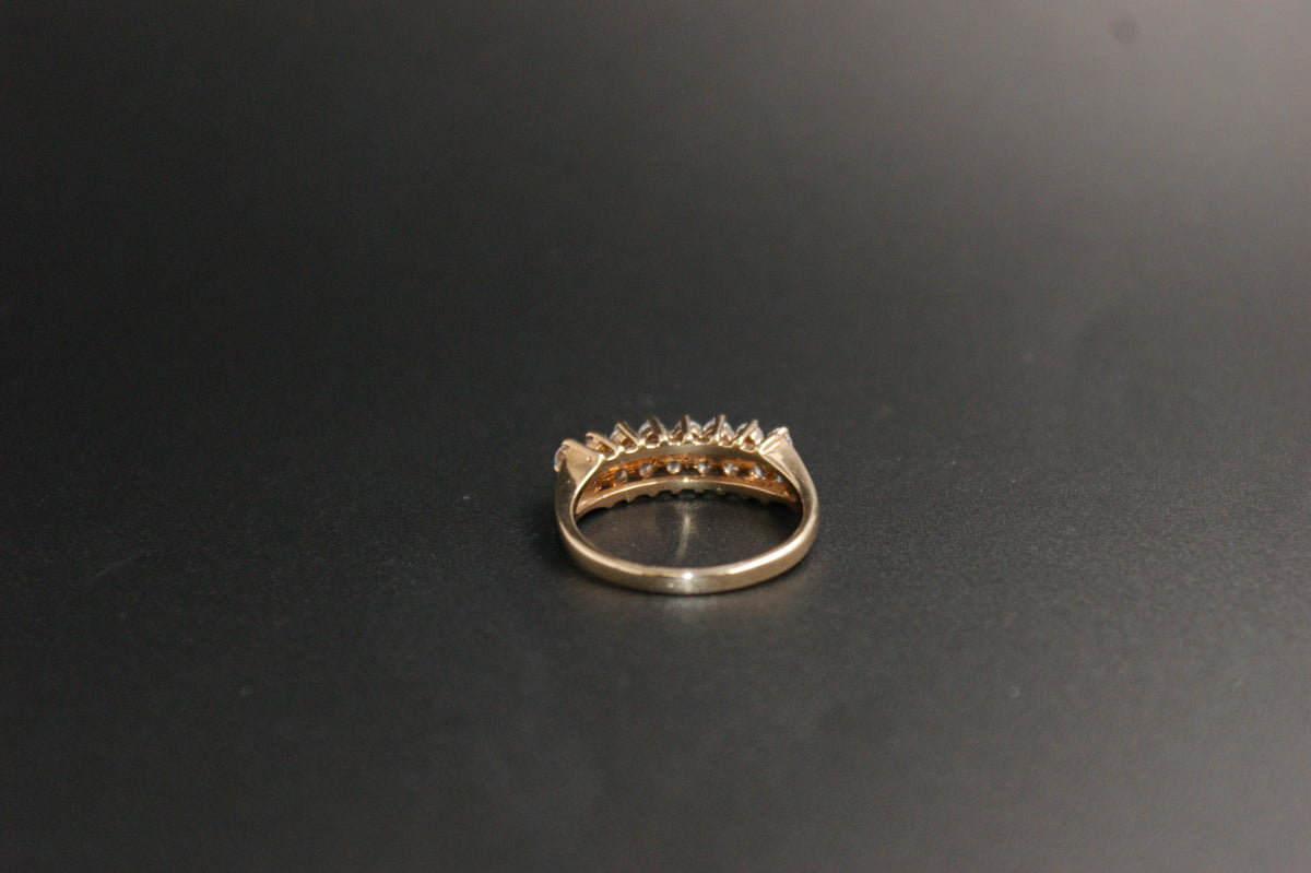 0150- 9ct Gold Cubic Zirconia Double-Row Eternity Ring