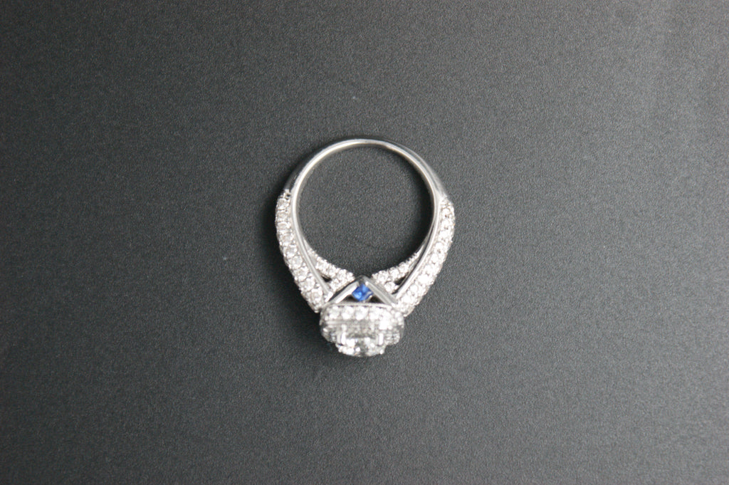 0154-18ct White Gold Vera Wang LOVE 1.70ct Diamond and Sapphire Ring