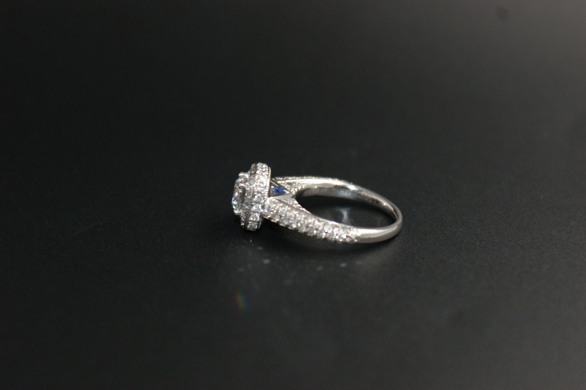 0154-18ct White Gold Vera Wang LOVE 1.70ct Diamond and Sapphire Ring