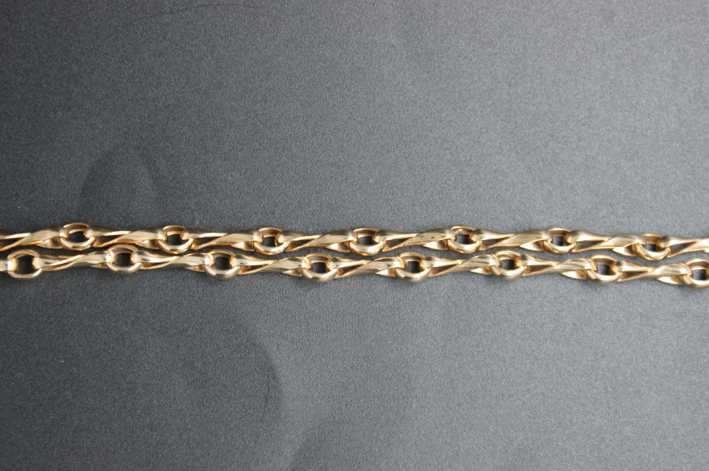 0163-9ct Gold 18'' Twist Link Chain Necklace