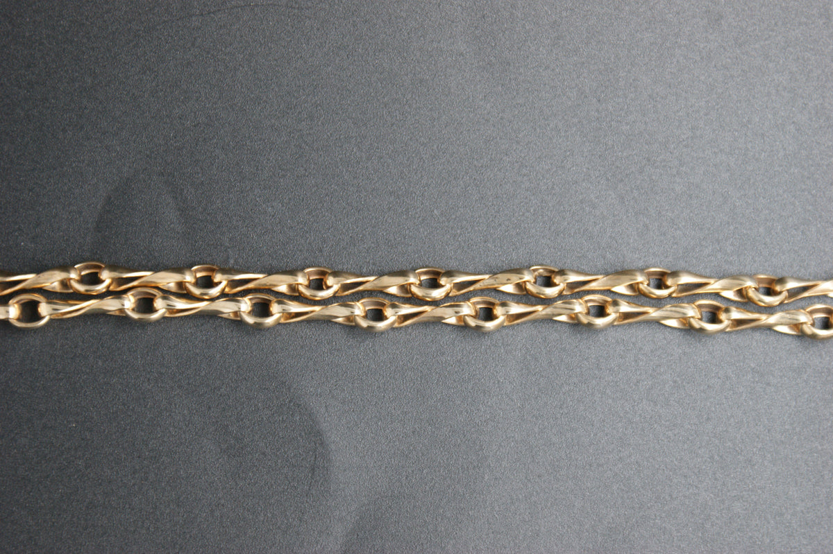 0163-9ct Gold 18'' Twist Link Chain Necklace