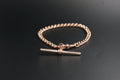 0165-9ct Rose Gold 7.25'' Curb Link Albert T-Bar Bracelet