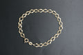 0167-9ct Gold 7.25'' Diamond-Link Curb Bracelet