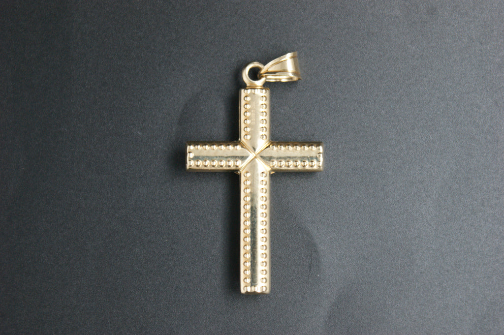 0178- 14ct Two-Tone Gold Crucifix Pendant