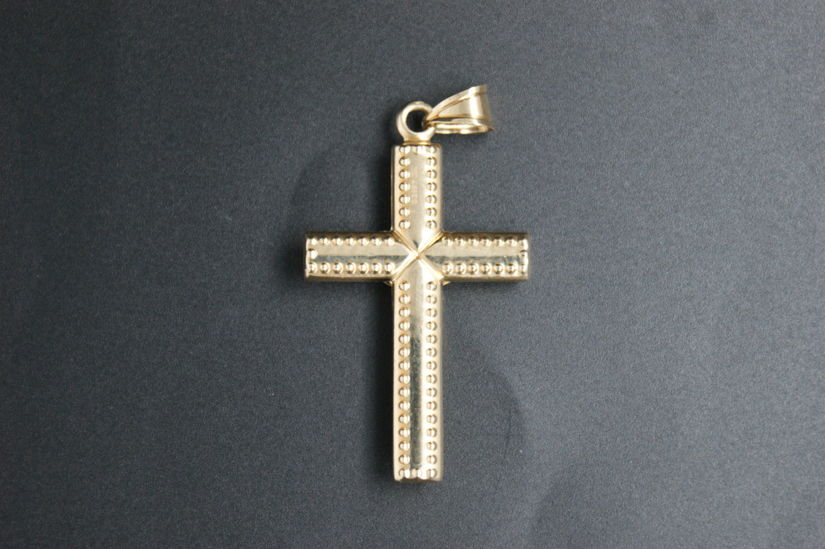 0178- 14ct Two-Tone Gold Crucifix Pendant