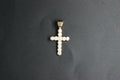 0179- 18ct Yellow Gold Diamond Rub-over Cross Pendant