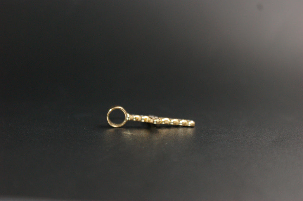 0179- 18ct Yellow Gold Diamond Rub-over Cross Pendant