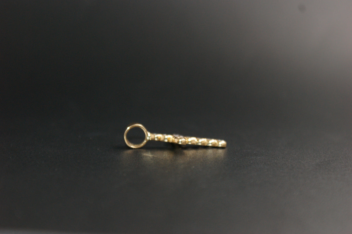 0179- 18ct Yellow Gold Diamond Rub-over Cross Pendant