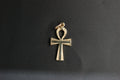 0180-9ct Yellow gold Textured Ankh Cross Pendant