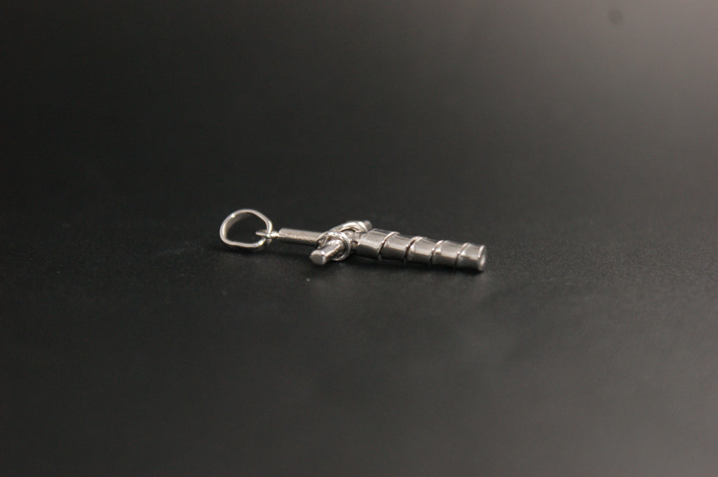 0181-14ct White Gold Wire-Wrapped Cross Pendant