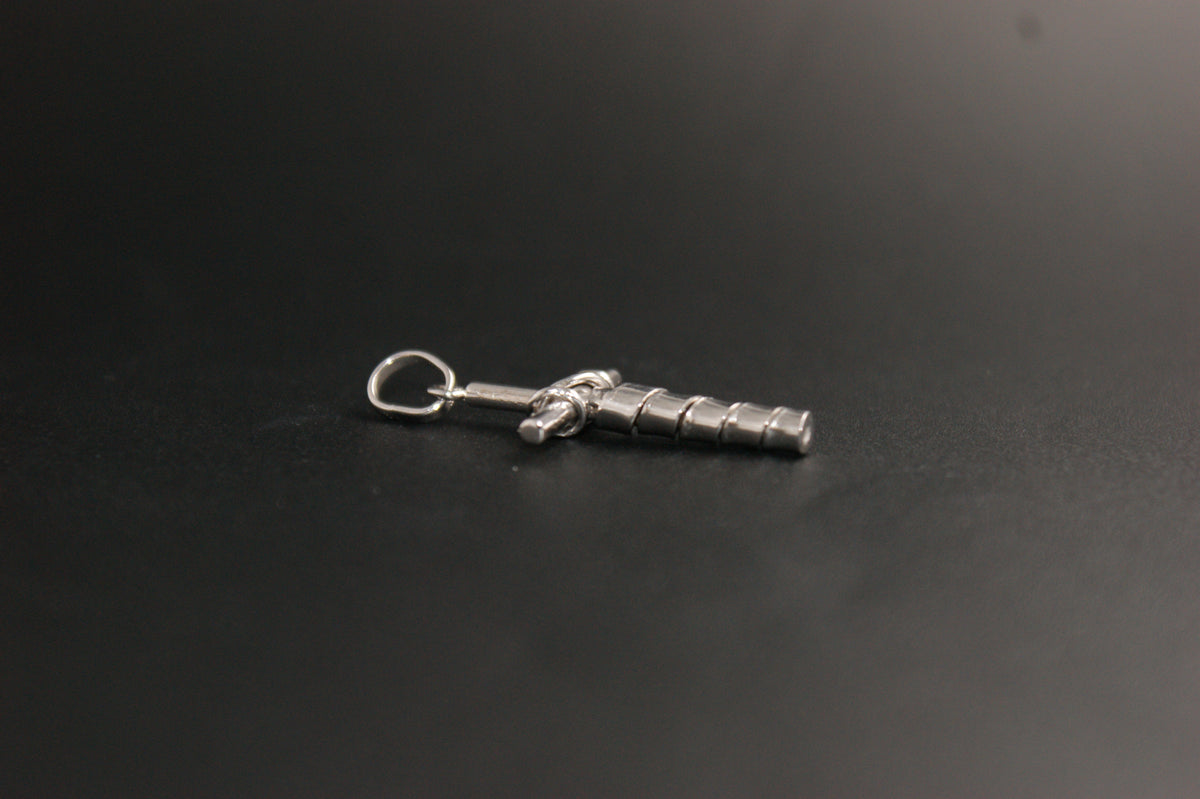 0181-14ct White Gold Wire-Wrapped Cross Pendant