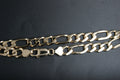 0187- 9ct Gold Figaro Bracelet.