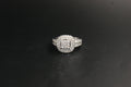0188- 18ct White Gold 1.00ct Total Double Halo Diamond Cluster Ring