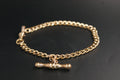 0191- 9ct Yellow Gold 7 3/4 Inch Curb Link Bracelet with T-Bar