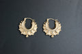 0196- 9ct Yellow Gold Ornate Creole Earrings
