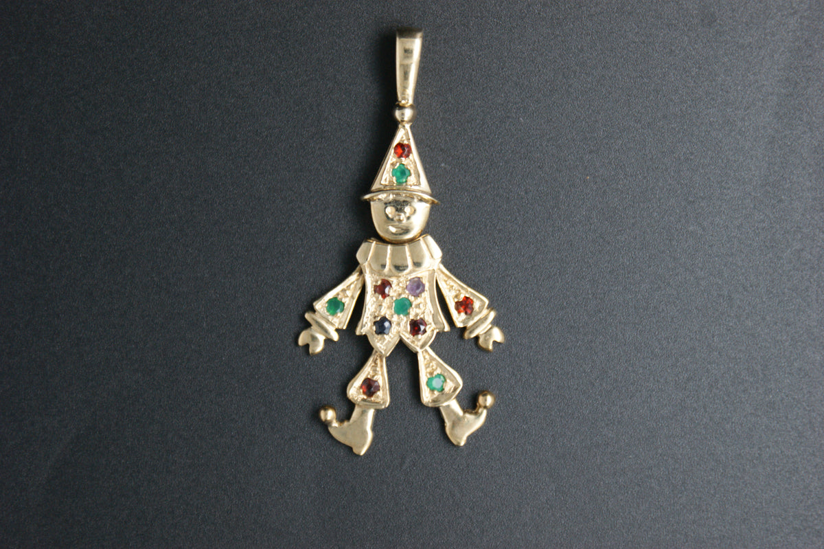 0199- 9ct Yellow Gold Jester Pendant