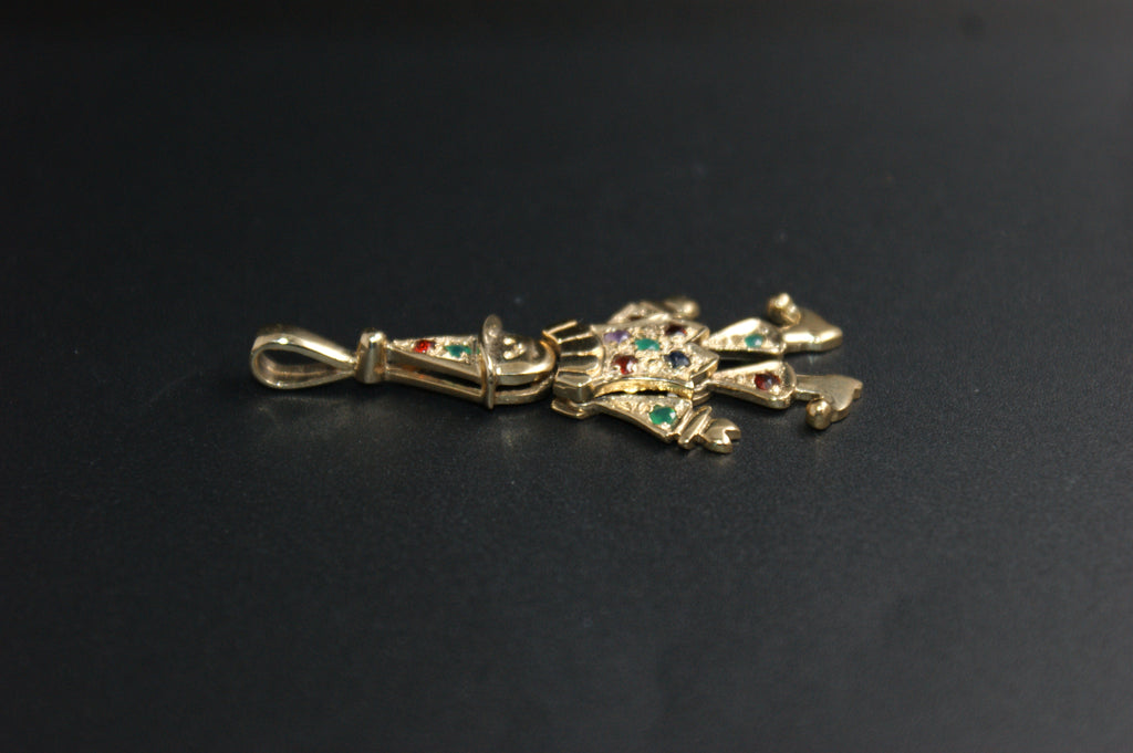 0199- 9ct Yellow Gold Jester Pendant