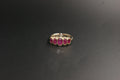 0203- 9ct Yellow Gold Five-Stone Ruby Ring