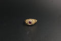 0207- 18ct Yellow Gold Ruby and Diamond Cluster Ring