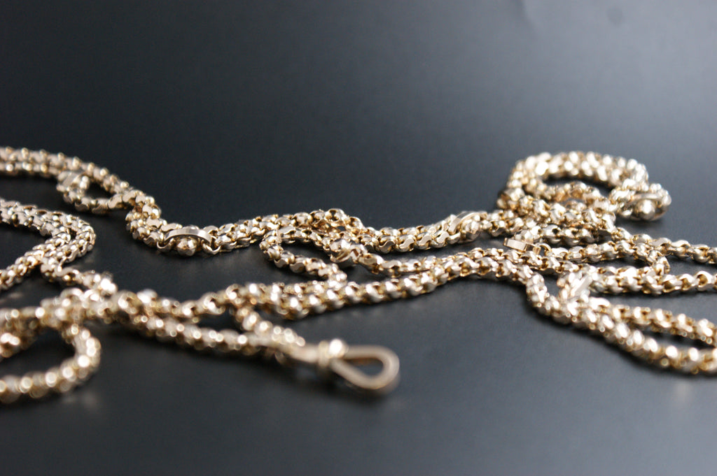 0214- 10ct Yellow Gold Belcher Guard Chain